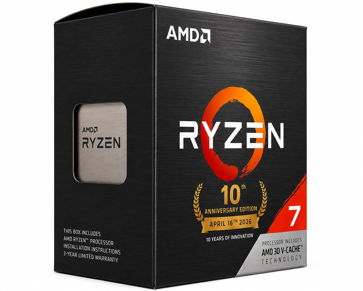 Ryzen 7 5800X3D AM4 10th Anniversary Edition パッケージ