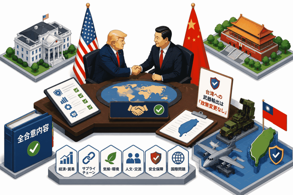 2026年5月 トランプ・習近平首脳会談の全合意内容ー台湾への武器輸出は「政策変更なし」|セキュリティニュースのセキュリティ対策Lab 2026年5月 トランプ・習近平首脳会談の全合意内容ー台湾への武器輸出は「政策変更なし」