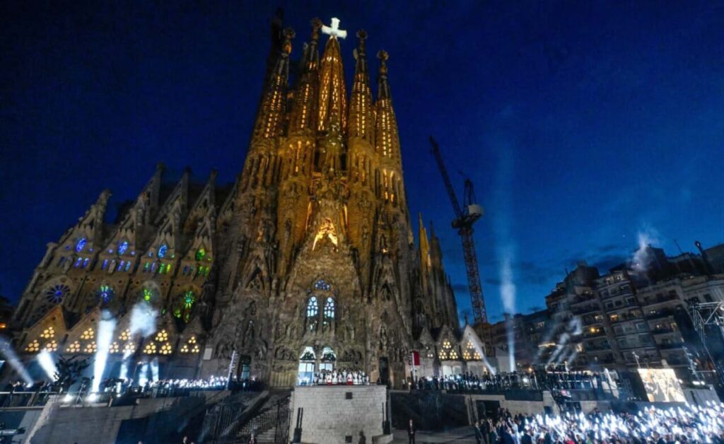 サグラダ・ファミリア教会＝１０日、スペイン北東部バルセロナ（ＥＰＡ時事）