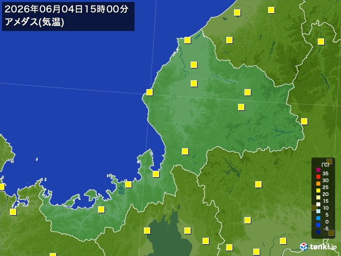 福井県の過去のアメダス実況(2026年06月04日)(気温) - 日本気象協会 tenki.jp