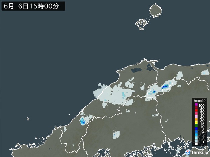 島根県の過去の雨雲レーダー(2026年06月06日) – 日本気象協会 tenki.jp 島根県の雨雲レーダー(2026年06月06日)