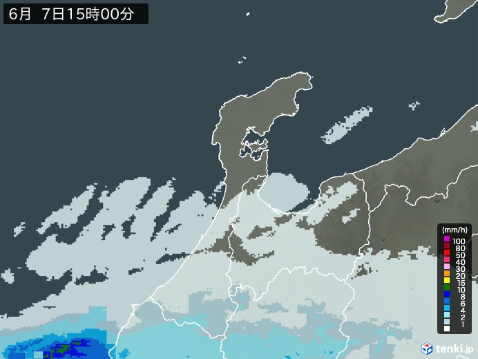 石川県の過去の雨雲レーダー(2026年06月07日) – 日本気象協会 tenki.jp 石川県の雨雲レーダー(2026年06月07日)