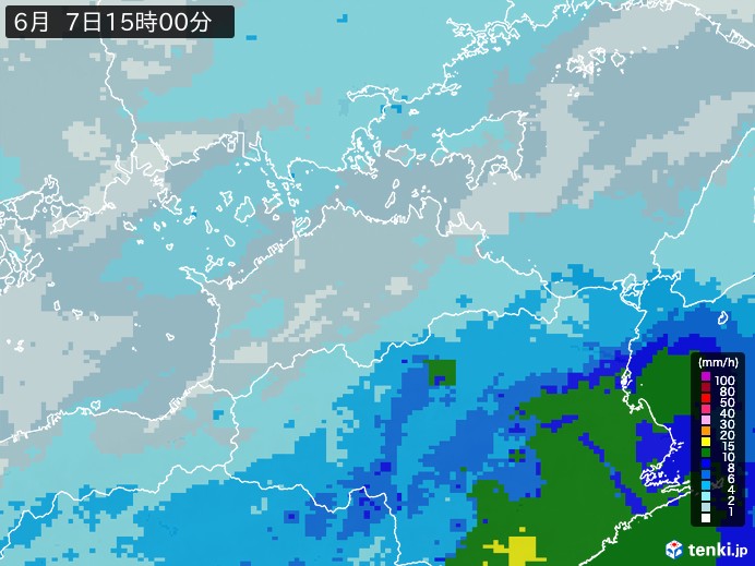 香川県の過去の雨雲レーダー(2026年06月07日) – 日本気象協会 tenki.jp 香川県の雨雲レーダー(2026年06月07日)
