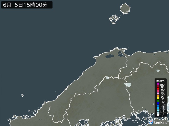 島根県の過去の雨雲レーダー(2026年06月05日) – 日本気象協会 tenki.jp 島根県の雨雲レーダー(2026年06月05日)