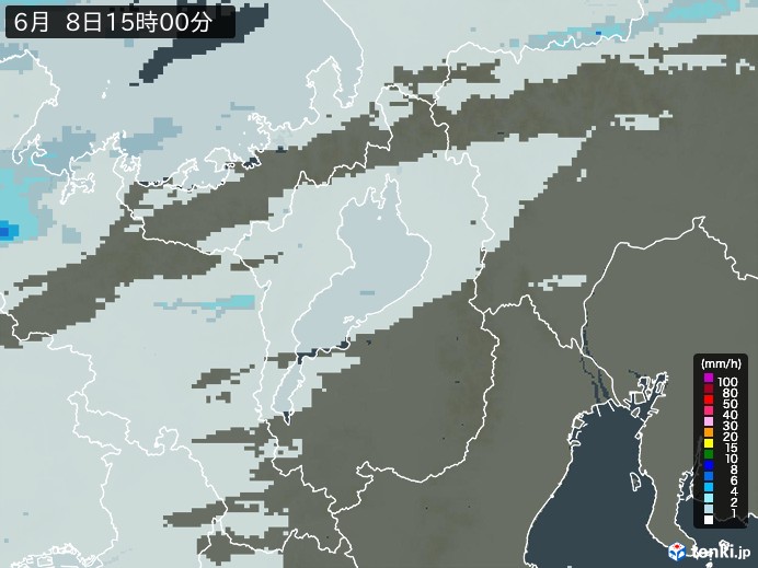 滋賀県の過去の雨雲レーダー(2026年06月08日) – 日本気象協会 tenki.jp 滋賀県の雨雲レーダー(2026年06月08日)
