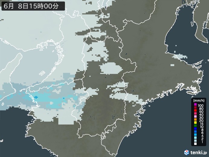 奈良県の過去の雨雲レーダー(2026年06月08日) – 日本気象協会 tenki.jp 奈良県の雨雲レーダー(2026年06月08日)