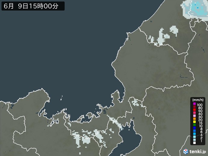 福井県の過去の雨雲レーダー(2026年06月09日) – 日本気象協会 tenki.jp 福井県の雨雲レーダー(2026年06月09日)