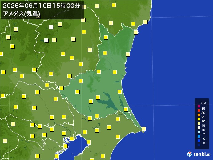 茨城県の過去のアメダス実況(2026年06月10日)(気温) – 日本気象協会 tenki.jp 茨城県の過去のアメダス実況(2026年06月10日)(気温) - 日本気象協会 tenki.jp