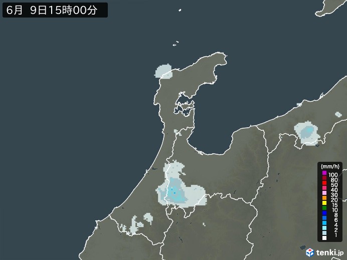 石川県の過去の雨雲レーダー(2026年06月09日) – 日本気象協会 tenki.jp 石川県の雨雲レーダー(2026年06月09日)