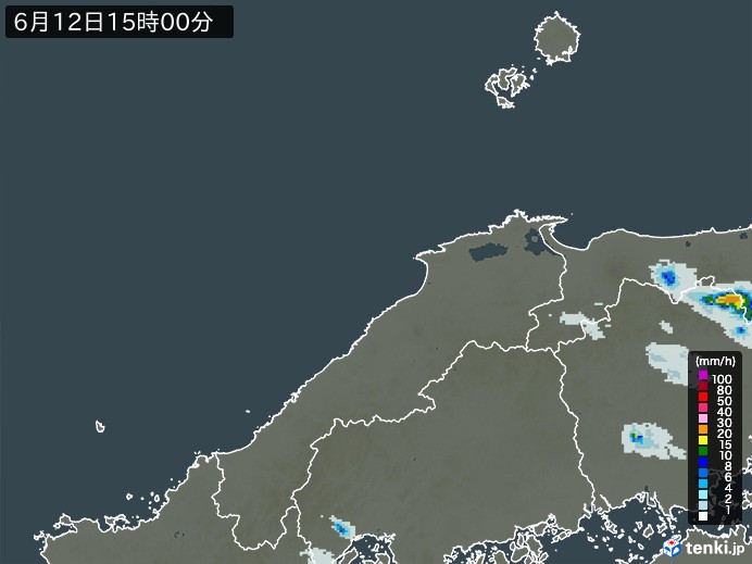 島根県の過去の雨雲レーダー(2026年06月12日) – 日本気象協会 tenki.jp 島根県の雨雲レーダー(2026年06月12日)