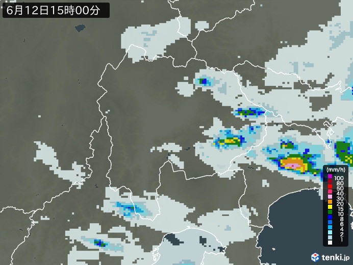 山梨県の過去の雨雲レーダー(2026年06月12日) – 日本気象協会 tenki.jp 山梨県の雨雲レーダー(2026年06月12日)