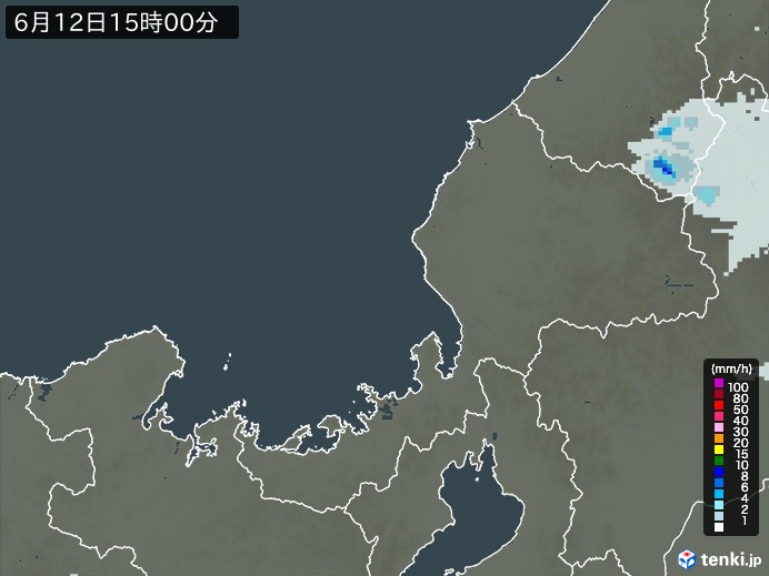 福井県の過去の雨雲レーダー(2026年06月12日) – 日本気象協会 tenki.jp 福井県の雨雲レーダー(2026年06月12日)