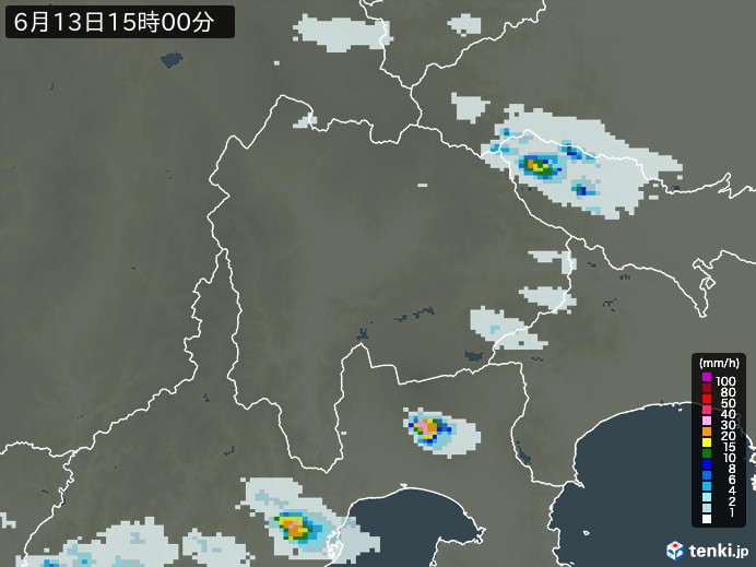 山梨県の過去の雨雲レーダー(2026年06月13日) – 日本気象協会 tenki.jp 山梨県の雨雲レーダー(2026年06月13日)