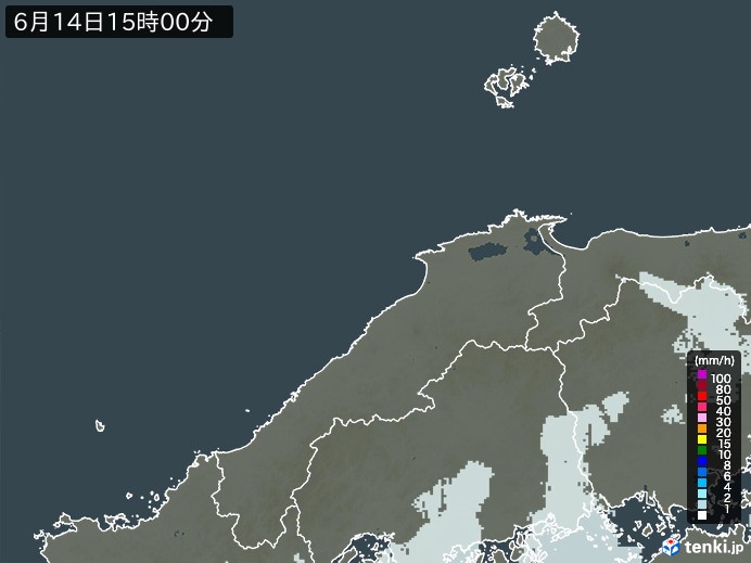 島根県の過去の雨雲レーダー(2026年06月14日) – 日本気象協会 tenki.jp 島根県の雨雲レーダー(2026年06月14日)