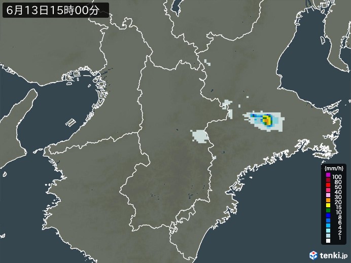 奈良県の過去の雨雲レーダー(2026年06月13日) – 日本気象協会 tenki.jp 奈良県の雨雲レーダー(2026年06月13日)