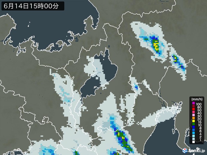 滋賀県の過去の雨雲レーダー(2026年06月14日) – 日本気象協会 tenki.jp 滋賀県の雨雲レーダー(2026年06月14日)