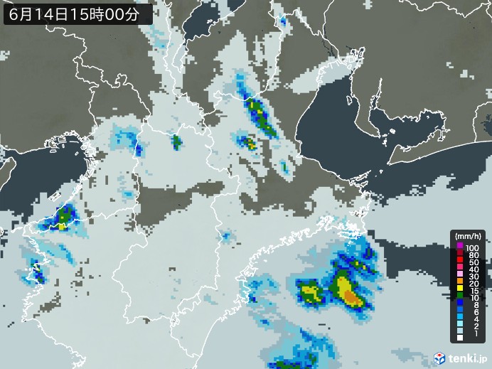 三重県の過去の雨雲レーダー(2026年06月14日) – 日本気象協会 tenki.jp 三重県の雨雲レーダー(2026年06月14日)
