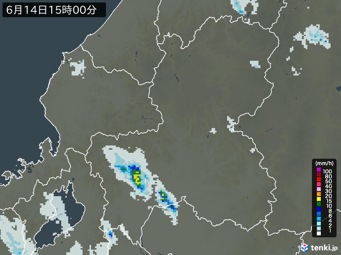 岐阜県の過去の雨雲レーダー(2026年06月14日) – 日本気象協会 tenki.jp 岐阜県の雨雲レーダー(2026年06月14日)