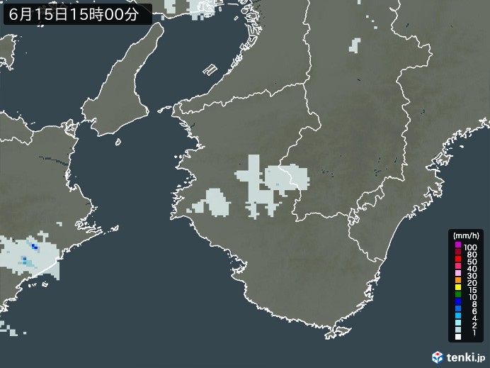 和歌山県の過去の雨雲レーダー(2026年06月15日) – 日本気象協会 tenki.jp 和歌山県の雨雲レーダー(2026年06月15日)