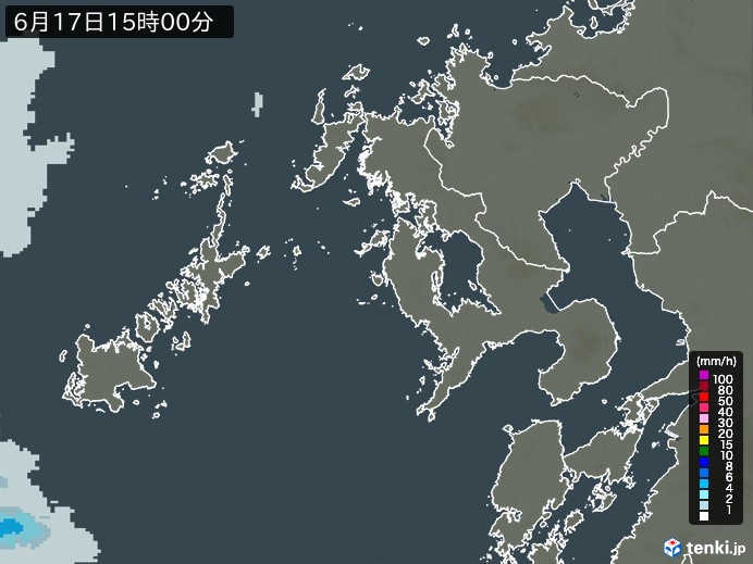 長崎県の過去の雨雲レーダー(2026年06月17日) – 日本気象協会 tenki.jp 長崎県の雨雲レーダー(2026年06月17日)