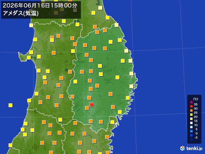岩手県の過去のアメダス実況(2026年06月16日)(気温) – 日本気象協会 tenki.jp 岩手県の過去のアメダス実況(2026年06月16日)(気温) - 日本気象協会 tenki.jp