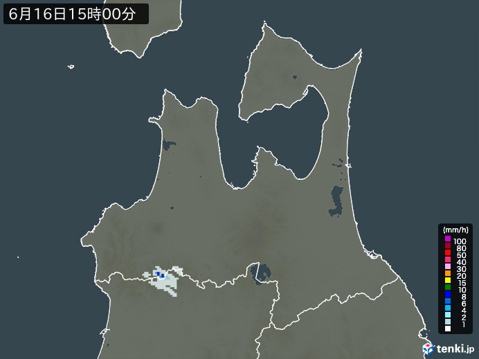 青森県の過去の雨雲レーダー(2026年06月16日) – 日本気象協会 tenki.jp 青森県の雨雲レーダー(2026年06月16日)