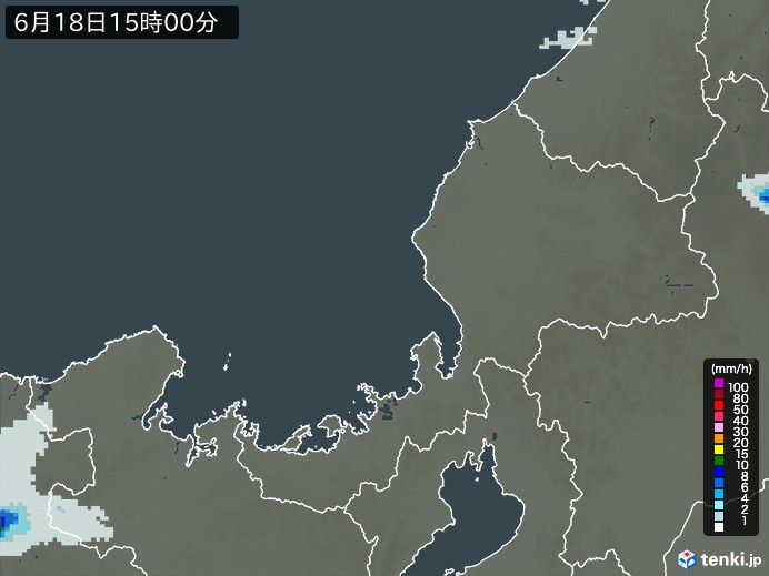 福井県の過去の雨雲レーダー(2026年06月18日) – 日本気象協会 tenki.jp 福井県の雨雲レーダー(2026年06月18日)