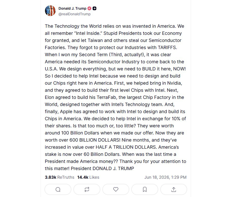 【やじうまPC Watch】トランプ大統領、「Apple-Intel米チップ製造合意」を主張。ただし両社は未発表 – PC Watch 【やじうまPC Watch】トランプ大統領、「Apple-Intel米チップ製造合意」を主張。ただし両社は未発表 - PC Watch