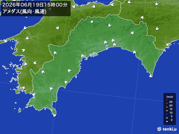 高知県の過去のアメダス実況(2026年06月19日)(風向・風速) – 日本気象協会 tenki.jp 高知県の過去のアメダス実況(2026年06月19日)(風向・風速) - 日本気象協会 tenki.jp