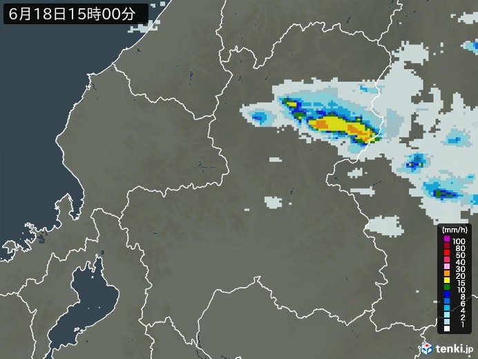 岐阜県の過去の雨雲レーダー(2026年06月18日) – 日本気象協会 tenki.jp 岐阜県の雨雲レーダー(2026年06月18日)