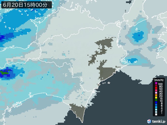 徳島県の過去の雨雲レーダー(2026年06月20日) – 日本気象協会 tenki.jp 徳島県の雨雲レーダー(2026年06月20日)
