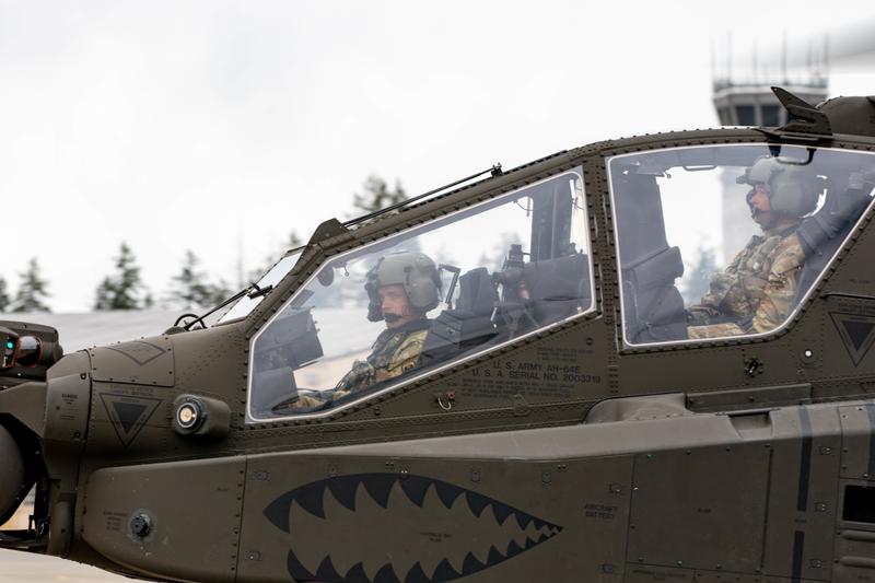 The crew of an AH-64E Apache.