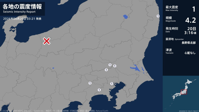 福島県、茨城県、埼玉県、東京都、神奈川県、山梨県で最大震度1の地震 福島県・浪江町、茨城県・境町(TBS NEWS DIG)|dメニューニュース(NTTドコモ) 福島県、茨城県、埼玉県、東京都、神奈川県、山梨県で最大震度1の地震 福島県・浪江町、茨城県・境町