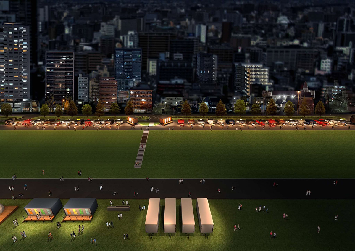 にぎわい創出エリア「淀川つつみ市 ミナモ十三」