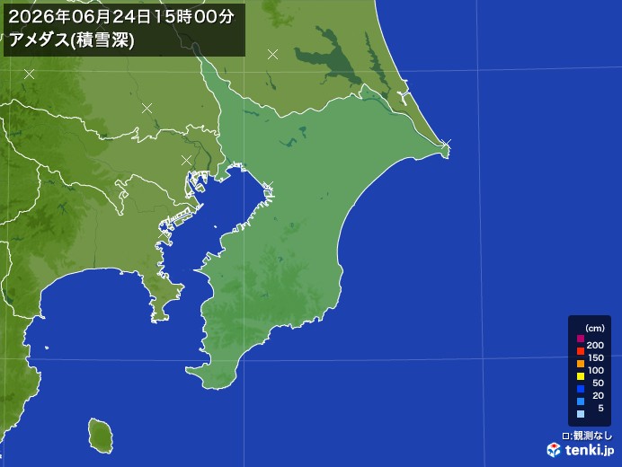 千葉県の過去のアメダス実況(2026年06月24日)(積雪深) - 日本気象協会 tenki.jp