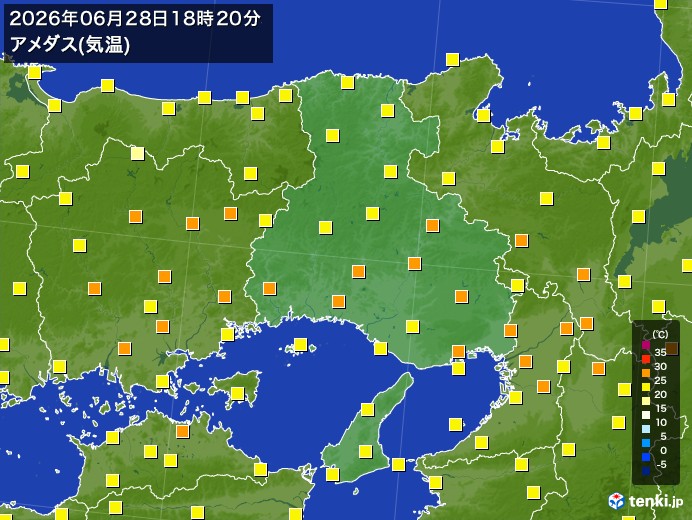 兵庫県の今日のアメダスの記録(06月28日) - 日本気象協会 tenki.jp