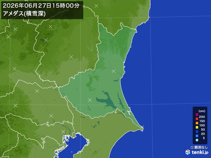 茨城県の過去のアメダス実況(2026年06月27日)(積雪深) - 日本気象協会 tenki.jp