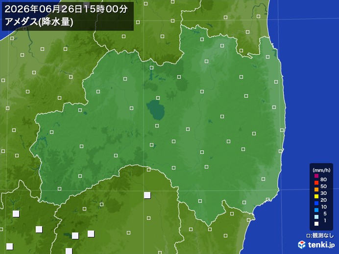 福島県の過去のアメダス実況(2026年06月26日)(降水量) - 日本気象協会 tenki.jp