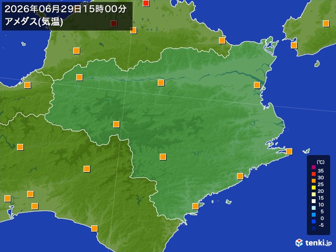 徳島県の過去のアメダス実況(2026年06月29日)(気温) - 日本気象協会 tenki.jp