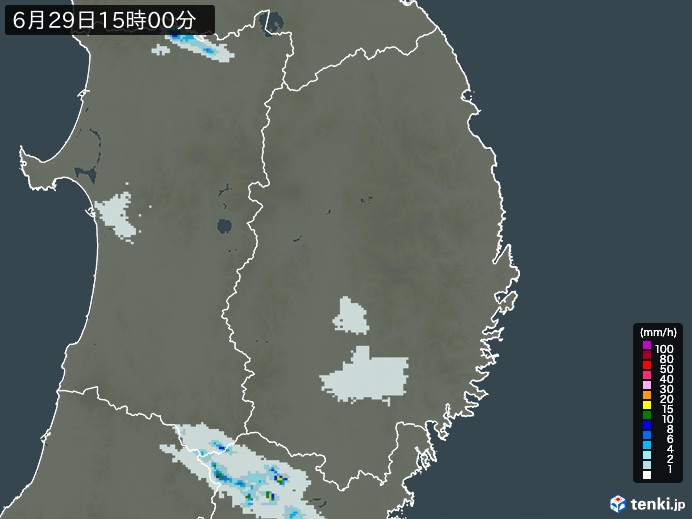 岩手県の過去の雨雲レーダー(2026年06月29日) – 日本気象協会 tenki.jp 岩手県の雨雲レーダー(2026年06月29日)