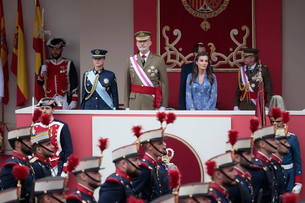 The King And Queen Preside Over The Parade In Vigo On Armed Forces Day the king and queen preside over the parade in vigo on armed forces day