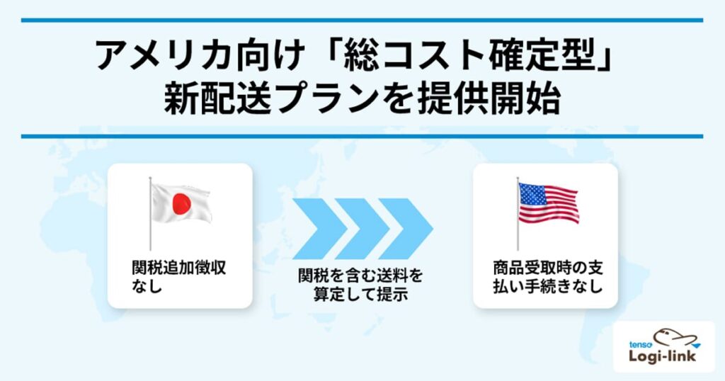 tenso/関税追加徴収なし、総コスト確定型の米国向け配送プランを提供 ─ 物流ニュースのLNEWS tenso/関税追加徴収なし、総コスト確定型の米国向け配送プランを提供 ─ 物流ニュースのLNEWS
