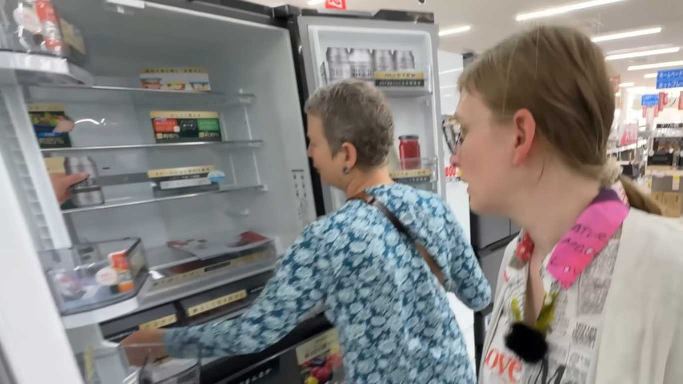 日本の家電量販店で見た冷蔵庫に驚愕【出典：YouTube「LTブログ」よりスクリーンショット】
