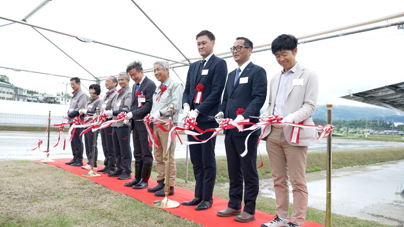 ソーラーシェアリングのスマートブルー、弊社が施工を担当した SAVE THE FARMS by YANMAR SHIGA RITTO 開所式のご報告
