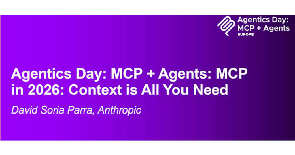 KubeCon Europe 2026:Anthropicのエンジニアが解説するMCPの未来とは? | KubeCon+CloudNativeCon Europe 2026レポート KubeCon Europe 2026:Anthropicのエンジニアが解説するMCPの未来とは? | KubeCon+CloudNativeCon Europe 2026レポート