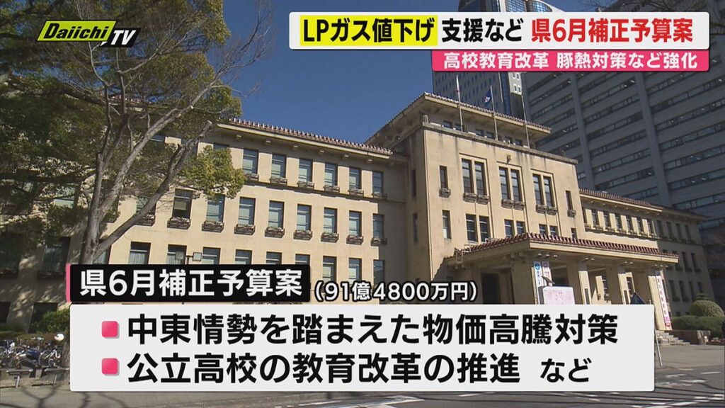 【家計等支援】静岡県が一般会計でおよそ91億円を追加する6月補正予算案を発表 物価高対策やLPガス利用料の値下げ支援など盛り込む(静岡)(2026年6月11日掲載)|Daiichi-TV NEWS NNN 共有