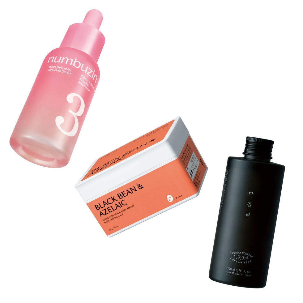 collection of skincare products including a serum a mask and a toner collection of skincare products including a serum a mask and a toner