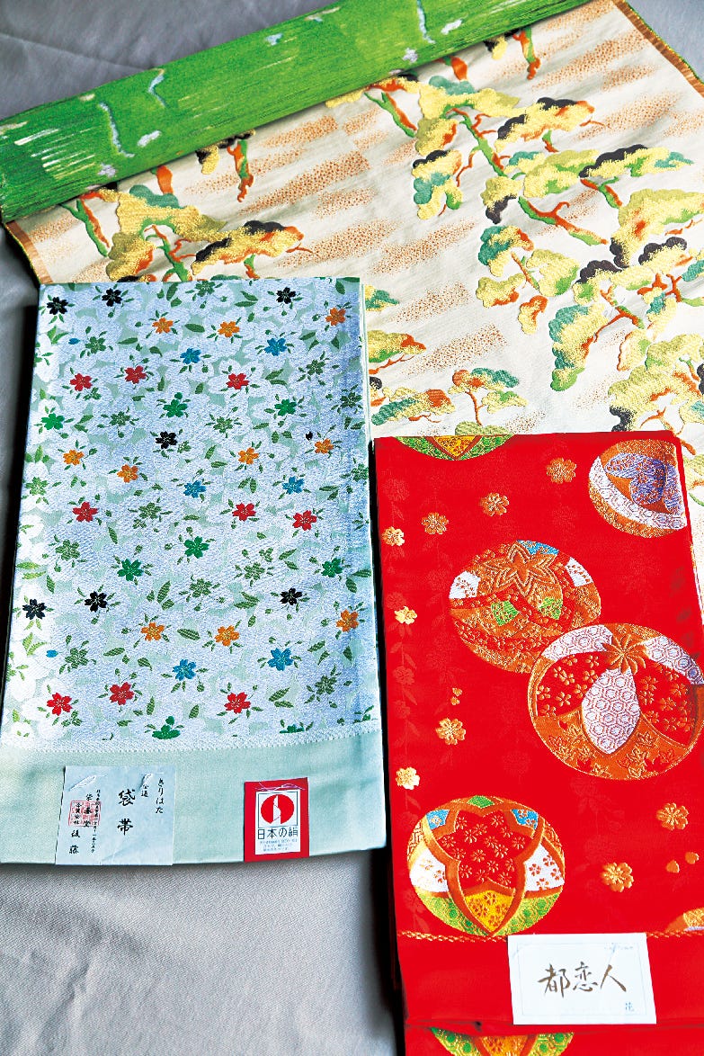 traditional japanese textiles with vibrant patterns and colors