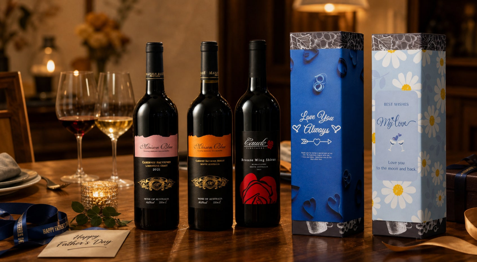 G’day Wine、父の日セールに合わせて赤ワイン新商品3種を発売感謝を込めて贈る、オーストラリア産赤ワインギフト。父の日の贈り物としてお父さんに贈りやすい、オリジナルのブルー熨斗をご用意 | 株式会社新陽トレーディングのプレスリリース G'day Wine、父の日セールに合わせて赤ワイン新商品3種を発売感謝を込めて贈る、オーストラリア産赤ワインギフト。父の日の贈り物としてお父さんに贈りやすい、オリジナルのブルー熨斗をご用意 | 株式会社新陽トレーディングのプレスリリース