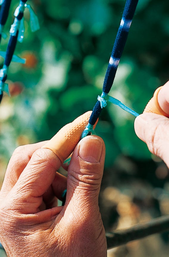 hands working with fabric or thread